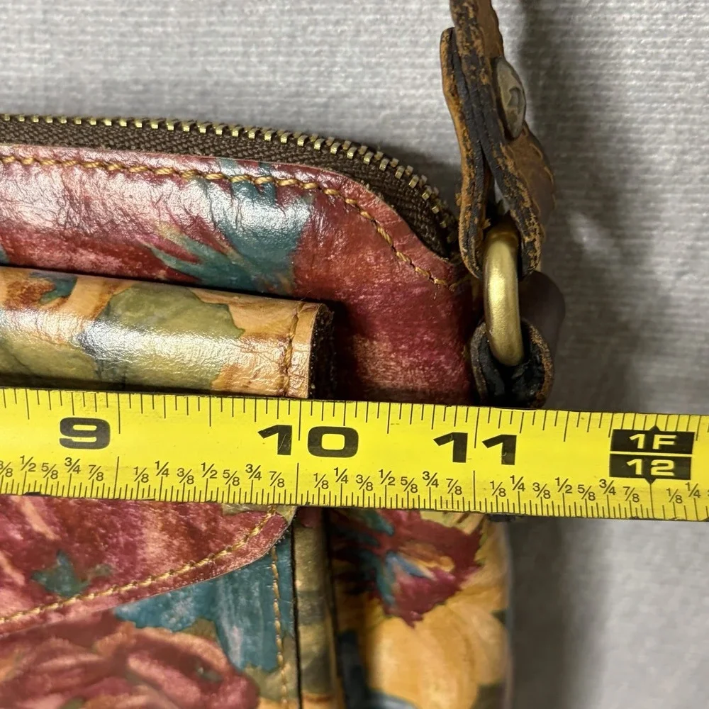 Patricia Nash Avellino Fresco Bouquet Leather Crossbody Bag Floral Adjustable